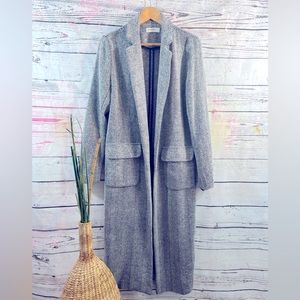 Glamorous TALL Longline Coat in Herringbone Size 4 Tall